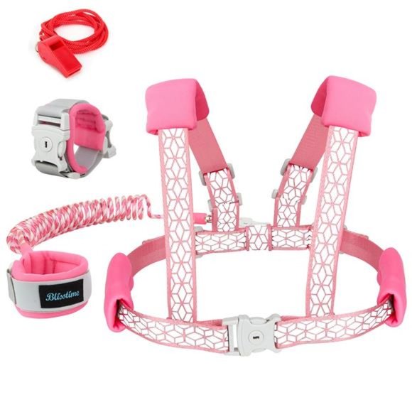 Blisstime 2 in 1 Reflective Toddler Leash -Anti Lost Wrist Link for Toddlers